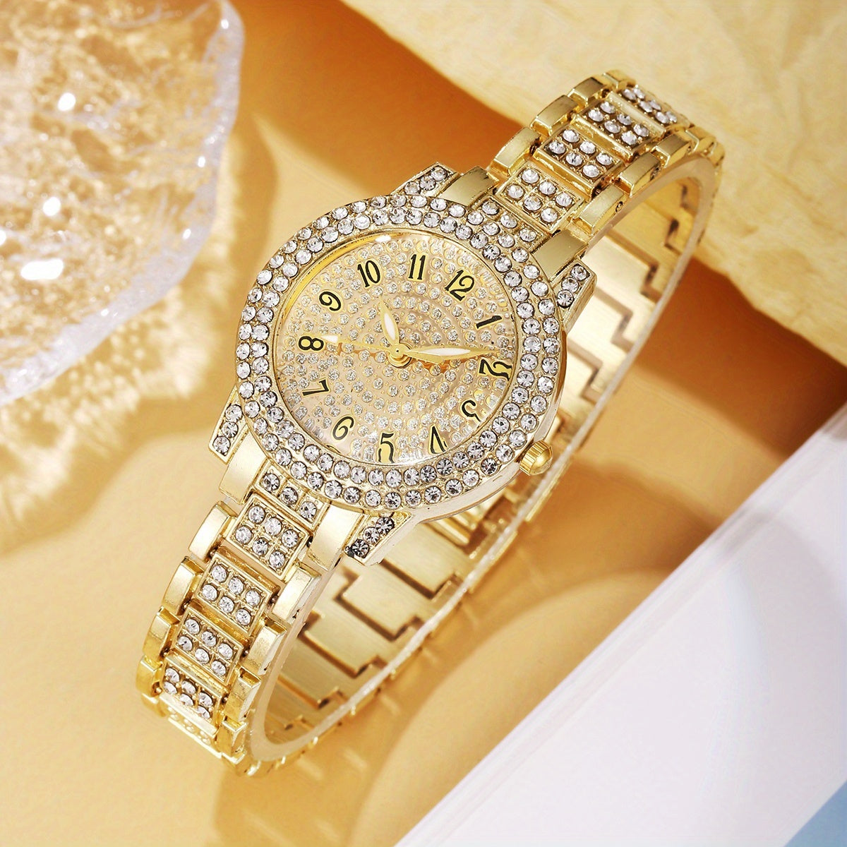Elegant Women'S Quartz Wrist Watch, Round Case, Non-, Alloy Band, Fashionable Accessory with Button Battery - Ideal Gift (1pc)
