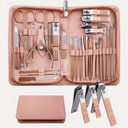 30-Piece Rose Golden Manicure Set: 30-in-1 Nail Clipper Kit With Fingernail & Toenail Clippers, Premium Stainless Steel Clippers, Nail File, Scissors, Tweezers, And Cuticle Remover - Complete Manicure And Pedicure Tools For A