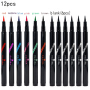 Valentine's Day 12pcs Multi-Color Eyeliner Pen Set - Matte Finish, Perfect for Parties & Christmas Masquerades