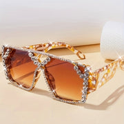 Large Rhinestone Adorned Hollow Geometric Mirror - Essential for Birthdays - Women's