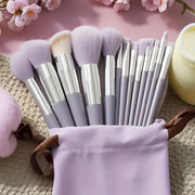 13 Professional Makeup Brushes Foundation Powder Concealer Eye Shadow Smudge Blush Highlight Natural Synthetic Brush Travel Portable Set+flannel Bag