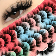 GROINNEYA 6/10 Pairs Manga Lashes Faux Mink Eyelashes Cat Eye Eyelashes Natural Full False Eyelashes Volumized Eyelash Extension Travel Essentials Makeup Tool