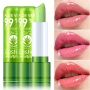 3pcs Aloe Vera Hydrating Color-Changing Lip Balm Daily Lip Care Tool Autumn and Winter Hydrating Temperature-Changing Lip Lipstick