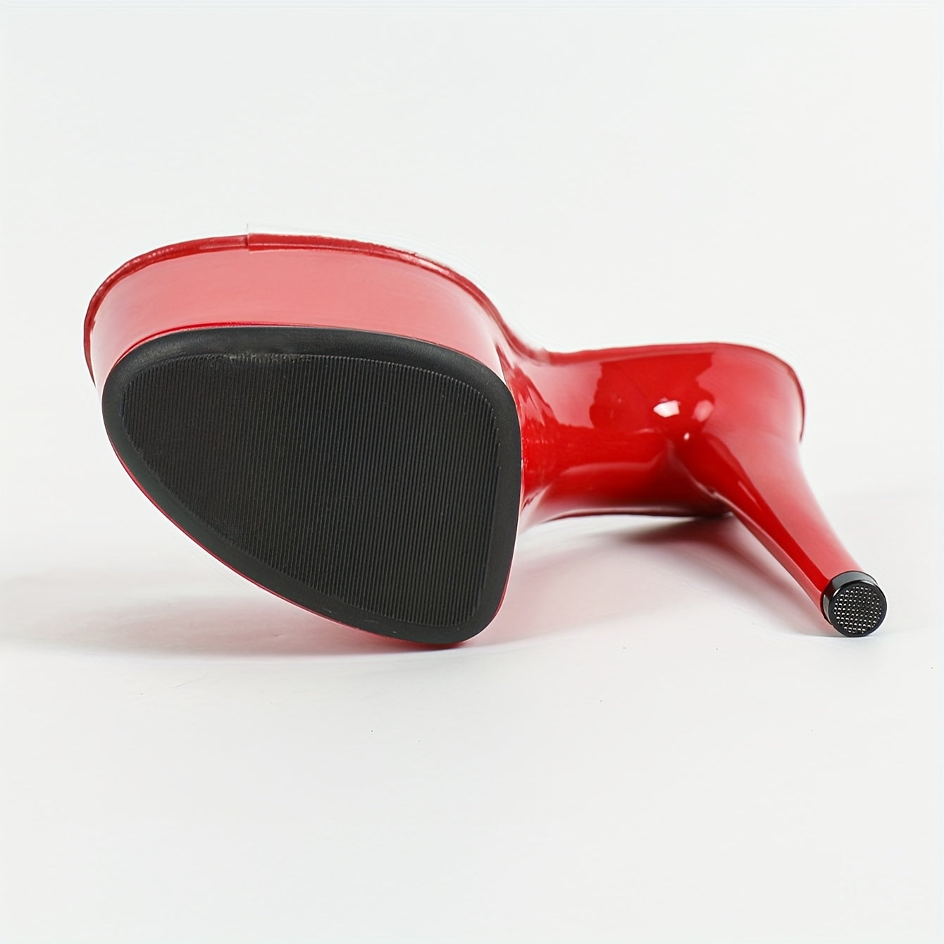 Sexy Red Clear Heel Stilettos - Slip-On, Open Toe, Ultra High Heel, Non-Slip, Durable Rubber Sole, Stylish for Parties, Nightclubs, and Events, Nightclub Footwear | Open Toe Heels | Durable Rubber Sole
