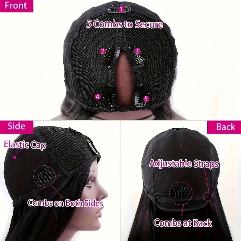 200 Density Curly V Part Human Hair Wigs For Brazilian Women V Shape Glueless Human Hair V Part Wig 100% Human Hair Curly Natural Color