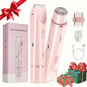 1pc Dual-Head Electric Hair Trimmer for Women, Rechargeable Lithium Battery, USB Charging, Multipurpose Bikini Razor and Face Shaver for Arms, Thighs, Body with Rechargeable Lithium Battery, USB Charging, for Ideal New Year G