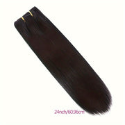 Straight Human Hair Clip In Hair Extensions For Women 100% Unprocessed Full Head Brazilian Virgin Hair Natural Black Color, 8/Pcs With 18Clips, 4.06 oz