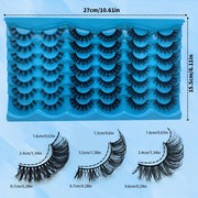 63 Pairs of 3pcs Cat Eye Style C Curl D Curl Upgraded Full Pair False Eyelashes Soft and Lightweight Reusable Essential Makeup for Girls Suitable for Beginners Russian False Eyelashes Must-have Item for Birthday Dates, Easter