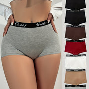 7pcs Letter Print Trim Boyshorts - Sexy Bikinis with Comfy Breathable Stretchy Fabric, Soft Lingerie & Underwear for Women - Perfect Intimates for Everyday Wear