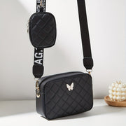 Stylish Embossed, Embossed Quilted Square Crossbody Bag + Women's Mini Wallet Pendant Combination Set, Multifunctional Shoulder Bag, Square Bag, Very Suitable for Outdoor Commuting, Daily Use and Travel