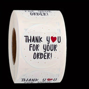 500pcs 1-Inch 'Thank You for Your Order' Stickers - Easy Peel White Labels for Business Packaging & Customer Appreciation