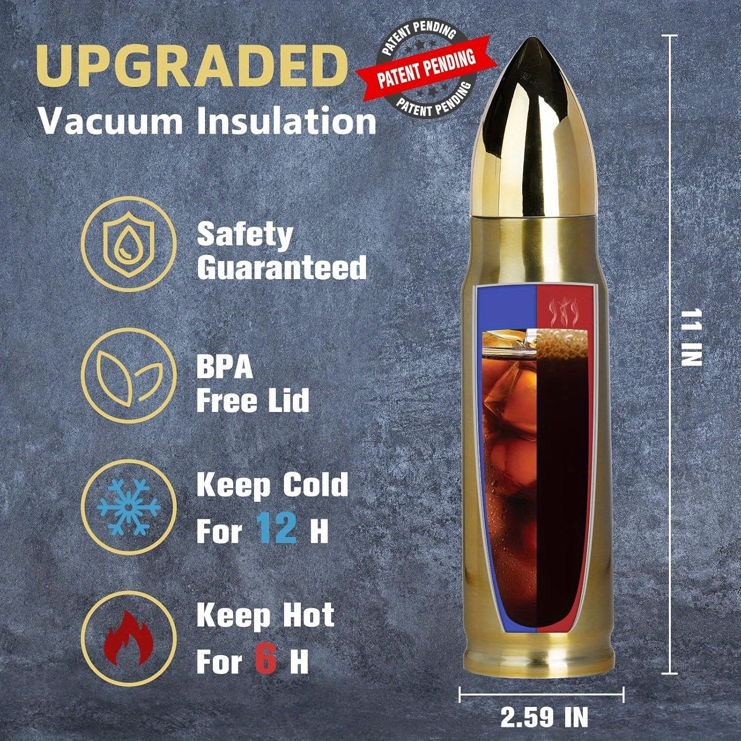 17oz Cool Tumbler for Men - Golden Insulated Cup with Leak-Proof Lid & Straw, Durable Outdoor-Ready Design - Unique Hunting, Birthday, Anniversary Gifts for Dad, Husband, Boyfriend (Him), Insulated Beverage Container | Giftwo