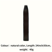 Natural Black Tape in Hair Extensions Human Hair Black Tape in Hair Extensions Real Human Hair Extensions Tape in #1B Black Hair Extensions Real Human Hair 20pcs 16-26 Inches