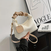 Luxurious Pleated Clutch Evening Bag - Elegant PU Leather Purse with Versatile Shoulder Strap, Detachable Chain, and Magnetic Closure for Party, Wedding, and Formal Occasions - Perfect Accessory for Women's Fashion