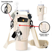 40oz Thermos Cup Holder Submersible Water Bottle Carrying Bag Handle Car Insulation Letter Mug Cover, Tumbler Chloroprene Rubber Water Bottle, Sports Mountaineering Cup Cover, Suitable for 5 Occasions, School, Outdoor, Climbi