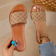 Women'S Vintage-Inspired Flat Sandals - Lightweight, Non-Slip, Open-Toe Slip-On with Adjustable Strap, Rubber Sole, Synthetic Insole, Casual Summer Footwear, Casual Footwear | Vintage Sandals | Adjustable Strap Sandals