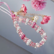 Fashionable Universal Phone Accessory With A Short Crystal Chain, Pure Phone Case, Pendant, And Wrist Strap
