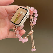 1pc Women's Fashion Cat Eye Stone Bead Bracelet with Adjustable Rope Buckle - Elegant Beaded Design, Versatile Accessory for Watch, Jewelry & Fragrance Display, Fashion Accessory | Stylish Timepiece Enhancement | Goldtoned Ha