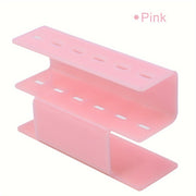 1pc Professional Eyelash Extension Tool Organizer, 6-Slot Acrylic Storage Holder for Eyelash Tweezers, Hypoallergenic Makeup Beauty Instrument Stand, No Power Required