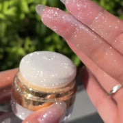 Sparkling Fairy Magic Dust, Pink Bridal Wedding Highlighter, Round Shape Body Flash Powder, Skin Tone Clavicle Disco Jumping Racket, Ideal for Arts & Performance
