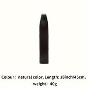 Natural Black Tape in Hair Extensions Human Hair Black Tape in Hair Extensions Real Human Hair Extensions Tape in #1B Black Hair Extensions Real Human Hair 20pcs 16-26 Inches