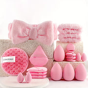 A Complete Pink Makeup Brush Set with 20/33pcs, Including Soft Brushes, Beauty Blenders, And Puffs, Catering to All Your Beauty Needs, Perfect As a Birthday, Christmas, Or New Year Gift.