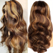 24 Inch HD Lace Front Wigs Human Hair Pre Plucked 200% Density 13x4 Glueless Body Wave Wigs Human Hair for Women Colored P4/ 27 Honey Blonde Frontal Wigs Human Hair with Baby Hair