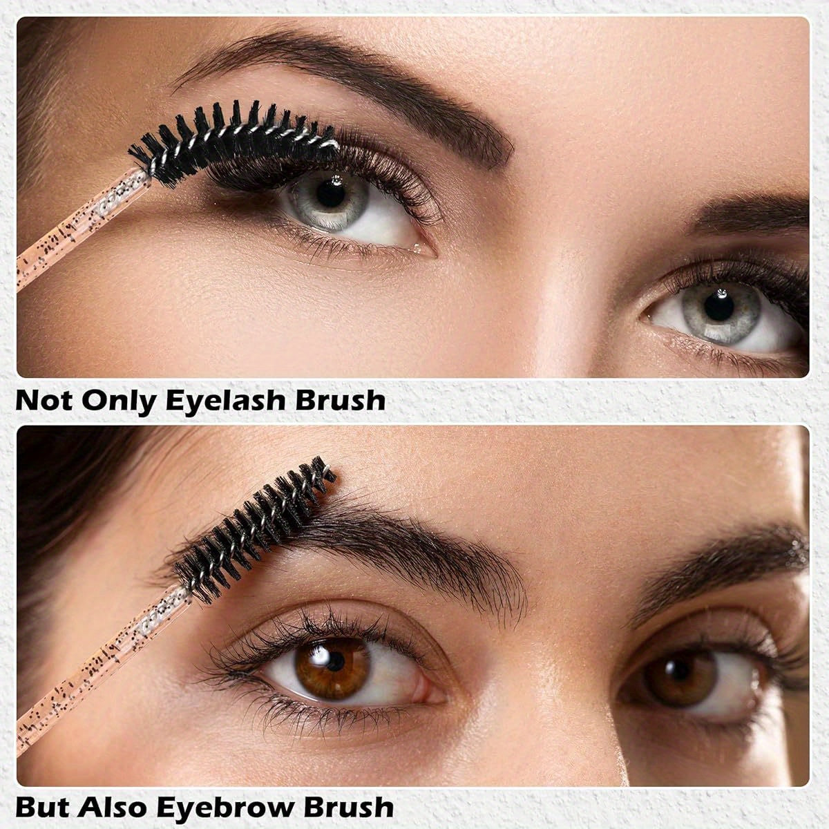 300pcs Disposable Mascara Wands, Crystal Eyelash Brush Eyebrow Spoolies for Eyelash Extensions, Pink & Black Mascara Brush