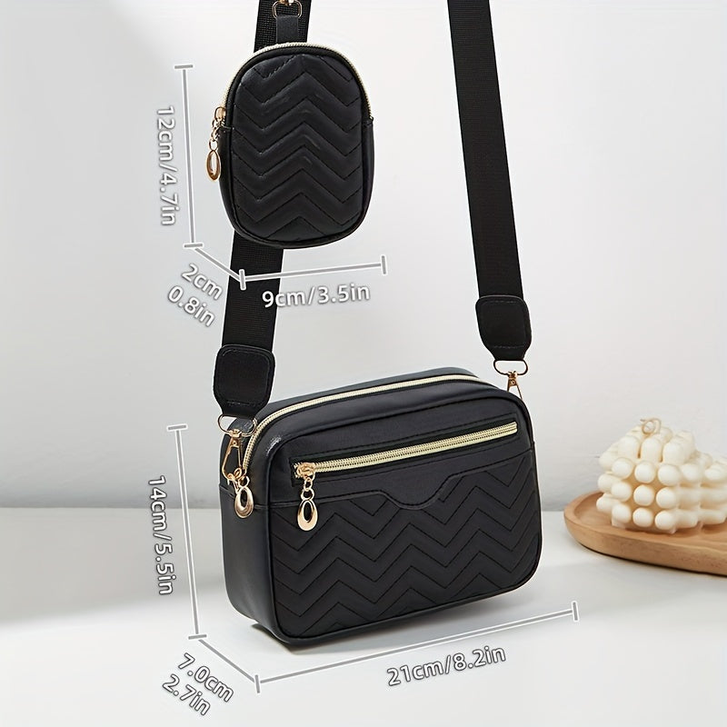 [2pcs Women'S Shoulder Crossbody Bags] Two-Piece Set of Women'S Shoulder Crossbody Bags
