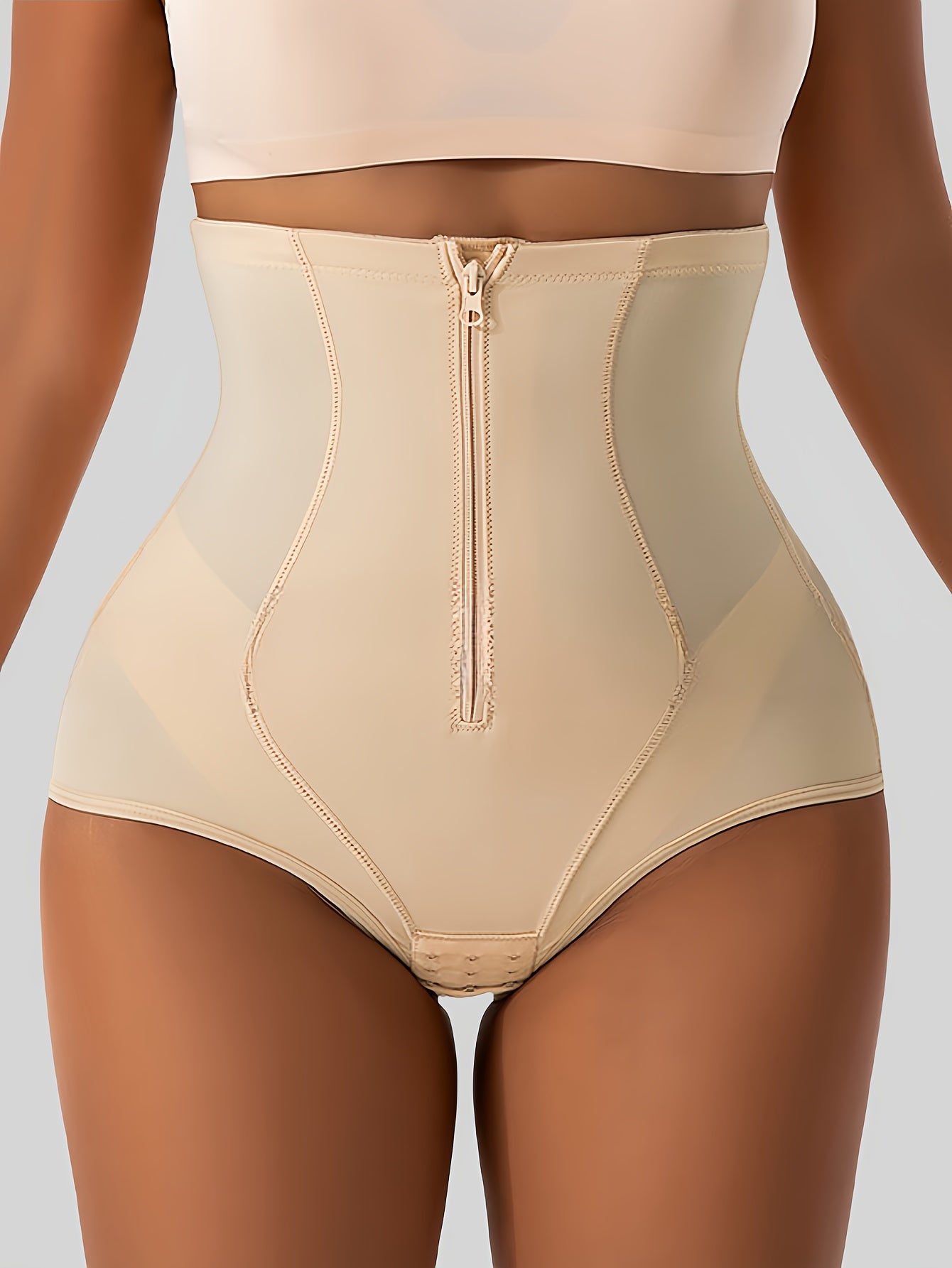 1pc Women High Waist Tummy Control Panty, Shapewear Pants, Butt Lifter Body Shaper Breathable Waist Trainer With Double-Reinforced Crotch For Multi-Occasion