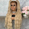 Ombre Blonde to Light Brown 1B24 13x4 HD Transparent Lace Front Wig - Brazilian Remy Human Hair 200% Density Body Wave with Pre-Plucked Natural Hairline & Bleached Knots, Sport Style for Women, Blonde Lace Front Wig, Beauty E