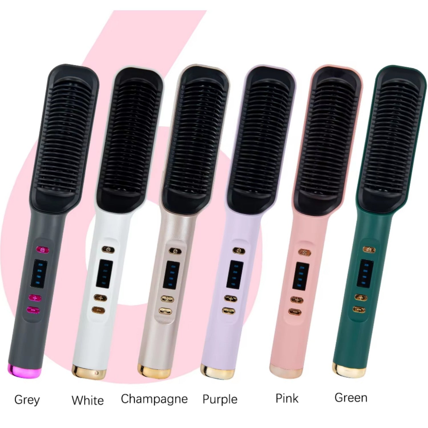 Multi-Temp 2-in-1 Hair Straightener and Curler Comb, Ceramic Plates, Power Supply Operated, 110V/220V, US Plug, for Wet and Dry Styling, Volumizing Hair Tool for Women, Ideal Mother'S Day Gift