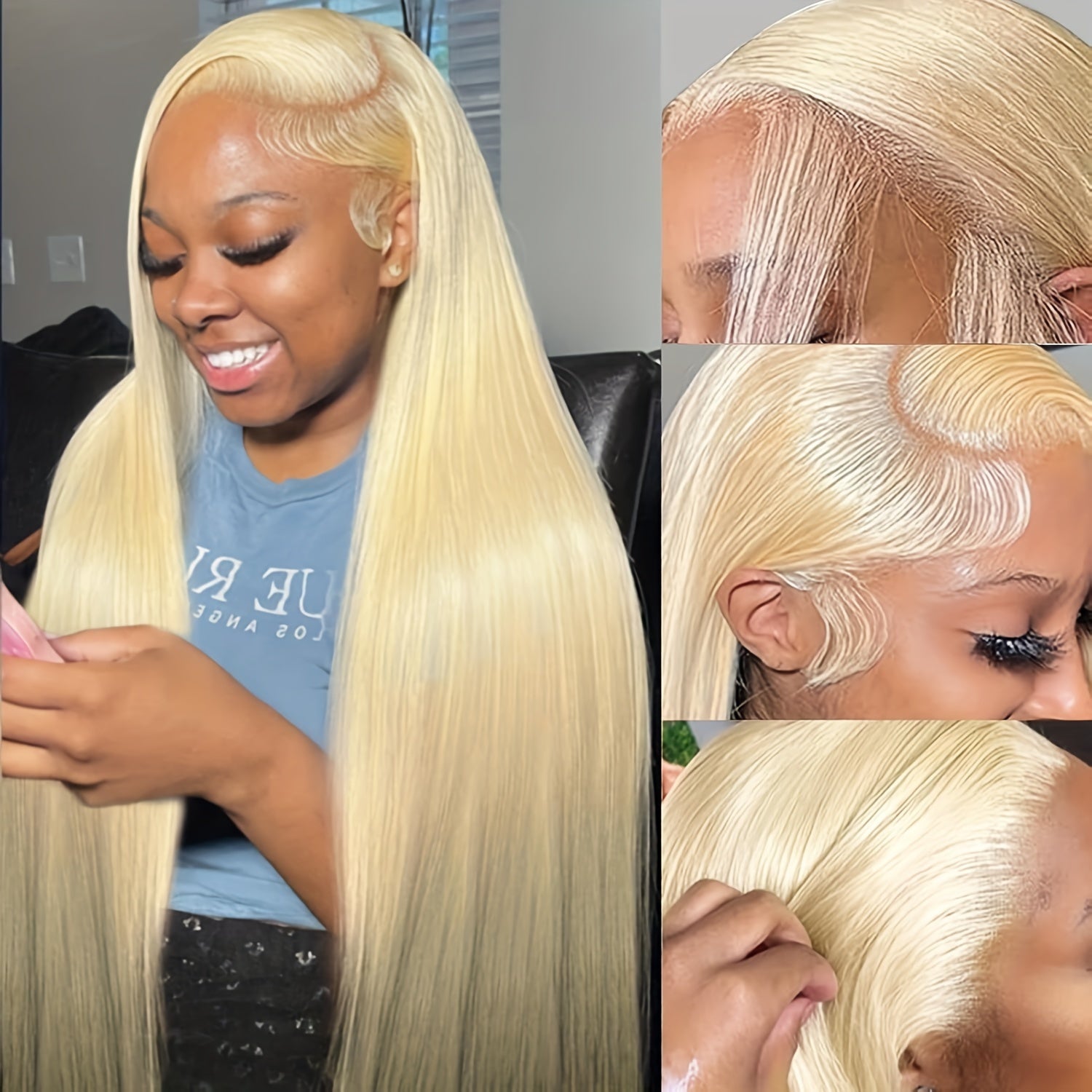Silvery Grey 13x4 Transparent Lace Frontal Wig 26 Inches Silvery Straight Lace Front Wigs for Women 180% Density Synthetic Heat Resistant Fiber High temperature fiber Straight Glueless Lace Wig Natural Straight Long Lace Wig