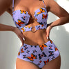 New Split-Style Print Swimsuit for Women, Sexy Bikini with Floral Print, European Style Swimwear, Bathing Suits