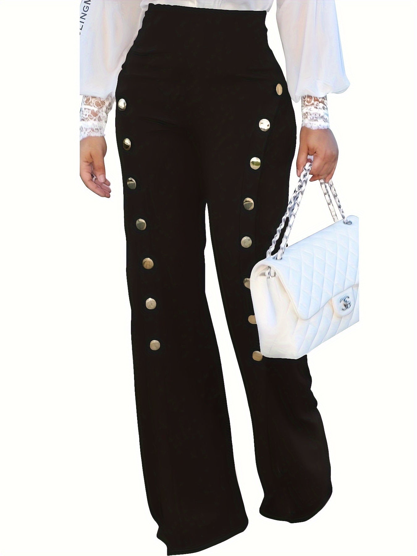 Women High Waisted Stretchy Bootcut Pull On Dress Pants For Women Casual Office Work Trousers