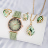 4pcs all-matching simple quartz watch jewelry set. The perfect gift for her for Christmas