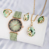 4pcs all-matching simple quartz watch jewelry set. The perfect gift for her for Christmas