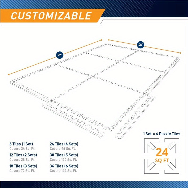 Marcy EVA Foam Interlocking Flooring Mat High Density NonSlip Tiles for Fitness Equipment Workout Cushion and Floor Protection
