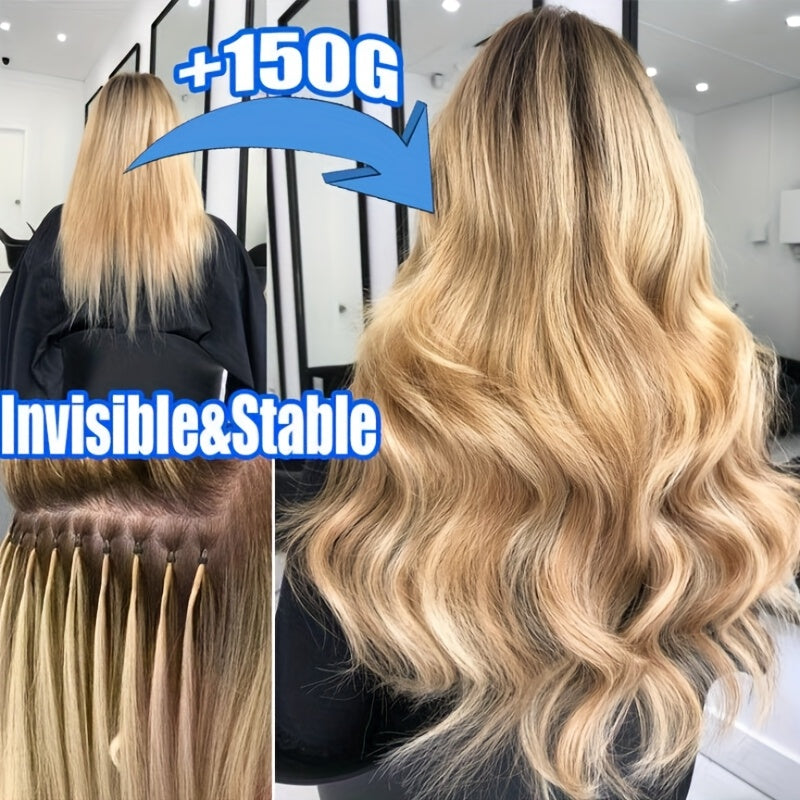 #613 Honey Blonde I Tip Human Hair Extensions Straight Natural Black I Tip Hair Extensions High-Quality Easy To Wear For Daily Styling Or Music Festival Part Exclusive Look