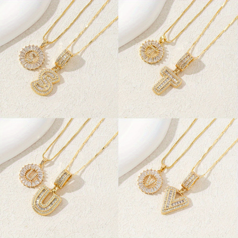 2 Packages of Initial Pendant Necklace, Letter Necklace with Adjustable 17 "-19" Chain, Valentine'S Day Gift, Suitable for Ladies And Girls