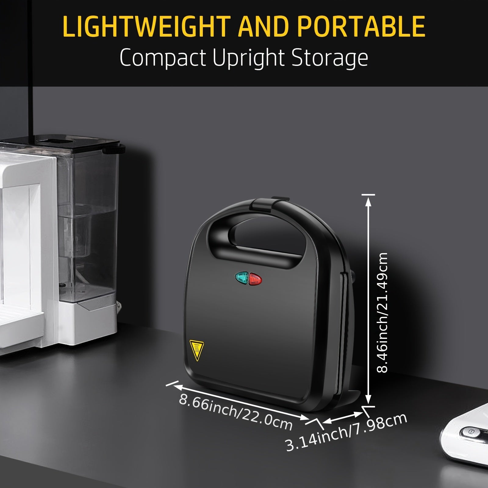 Multifunctional Sandwich Maker & Panini Press, Non-Stick Toaster With LED Indicator Lights And Cool-Touch Handle, Easy To Use And Clean, Black