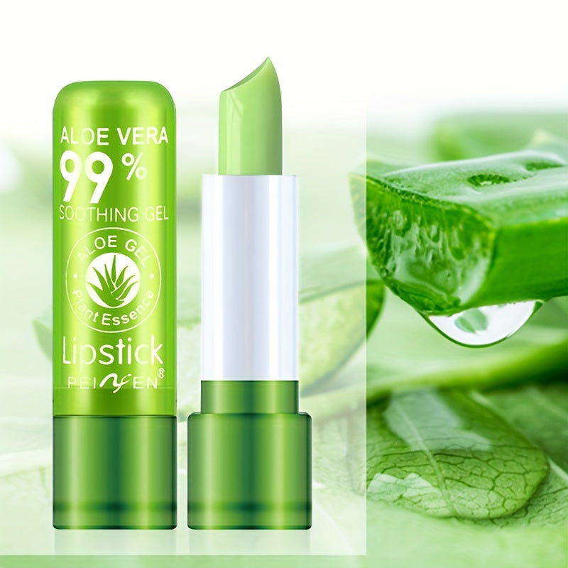 3pcs Aloe Vera Hydrating Color-Changing Lip Balm Daily Lip Care Tool Autumn and Winter Hydrating Temperature-Changing Lip Lipstick