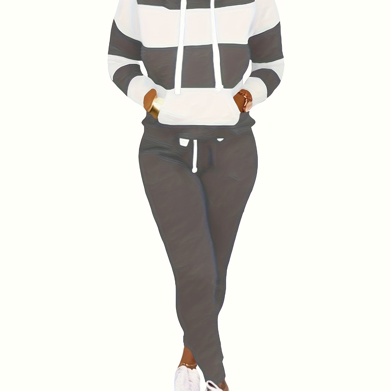 Two Piece Outfits For Women Casual Jogging Suit Set Long Sleeve Sweatshirt And Sweatpants Tracksuit Athletic Loungewear