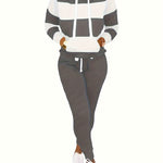 Two Piece Outfits For Women Casual Jogging Suit Set Long Sleeve Sweatshirt And Sweatpants Tracksuit Athletic Loungewear
