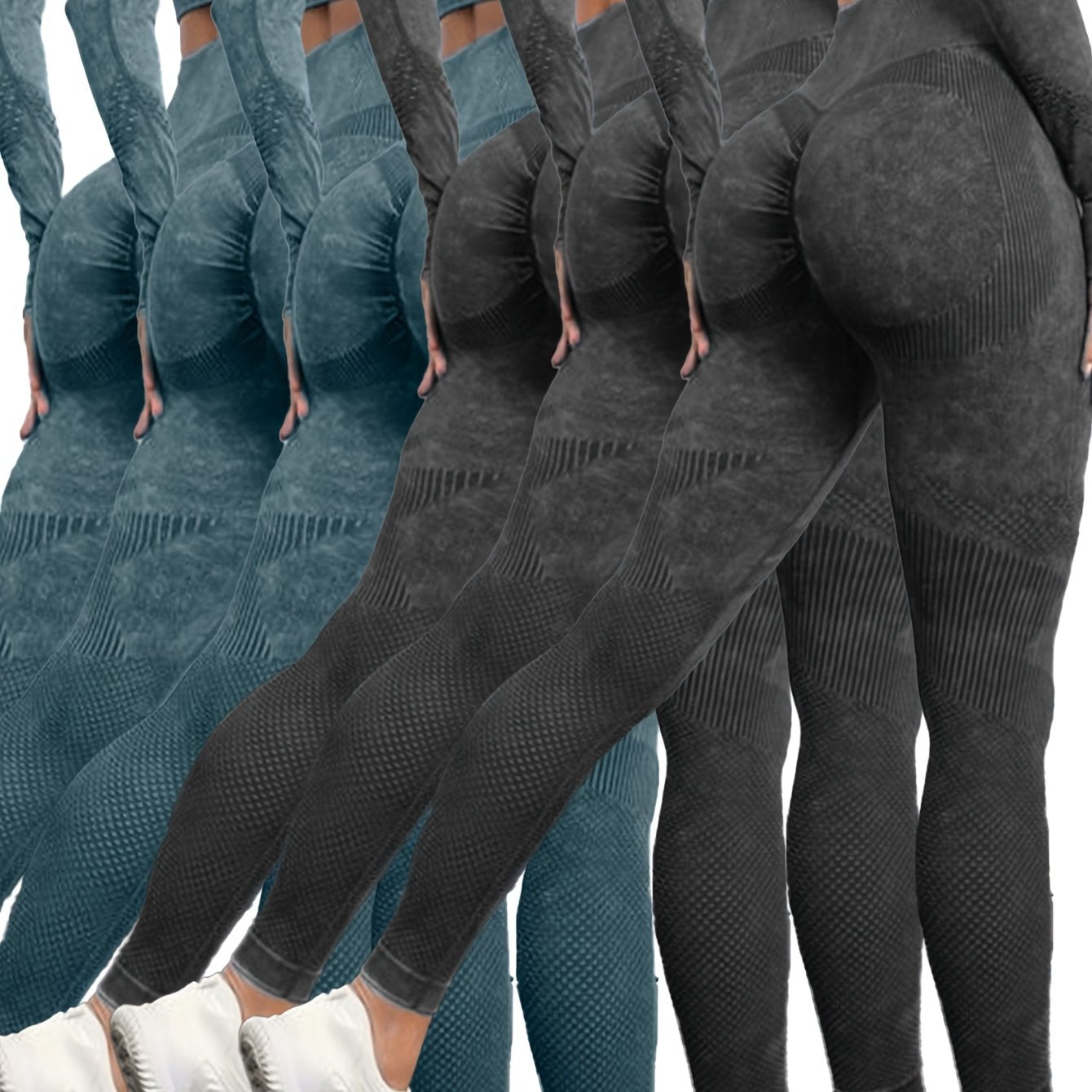 6pcs Yoga Legging Seamless Workout High Waist Butt Liftings Athletic Leggings, High Waisted Leggings for Women - Soft Athletic Tummy Control Pants for Running Cycling Yoga Workout