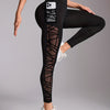 Women's High-Waist Slimming Yoga Leggings with Mesh Panels - Stretchy, Non-See-Through Activewear Pants for Fitness & Running, Breathable Polyester-Elastane Blend, Hand-Washable