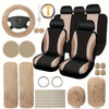 35pcs/ 4pcs Plush Cute Pink Car Interior Set for Women, Universal Fit for All Car Seats, with Plush Pendant Steering Wheel, All-Season Car Accessories, Multiple Colors Available