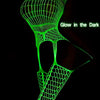 1pc Women's Luminous Fishnet Socks Fishnet Bodysuit Underwear Glowing in the Dark Fishnet Tights See-through Suspender Glow-in-the-Dark Fishnet Stockings Sexy Full Body Stockings Tight Fishnet Stockings Women's Sexuality One-