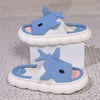 Women's Cartoon Shark Graphic Design Home Slippers With Linen Uppers, Lightweight Slip On Indoor Shoes, Spring Summer And Autumn