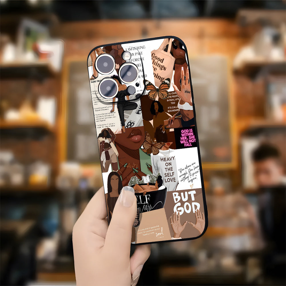 Art Aesthetic Phone Case for iPhone 16 11 15 14 13 12 Pro Max XR Plus Case Black Phone Cases Birthday Christmas Gifts for Women Teen Girls